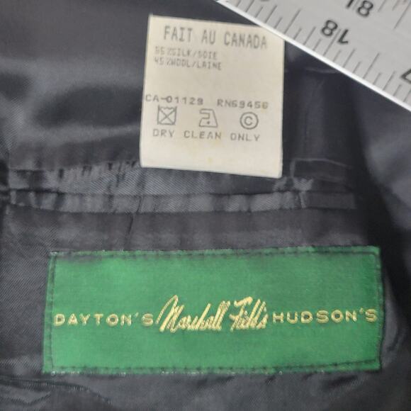 Vintage FIORI Silk Wool 46R Sport Coat Tan Black Houndstooth 90s Flawed - Picture 8 of 15